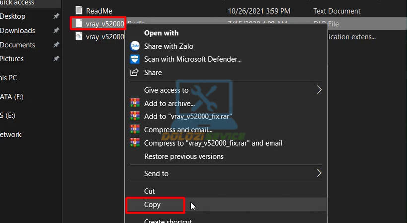 Hướng Dẫn Cài Đặt Vray for 3ds Max 2021 Đầy Đủ và Chi Tiết 10 Sao chép file kích hoạt