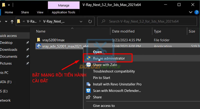 Hướng Dẫn Cài Đặt Vray for 3ds Max 2021 Đầy Đủ và Chi Tiết 4 Chạy setup bằng quyền Admin