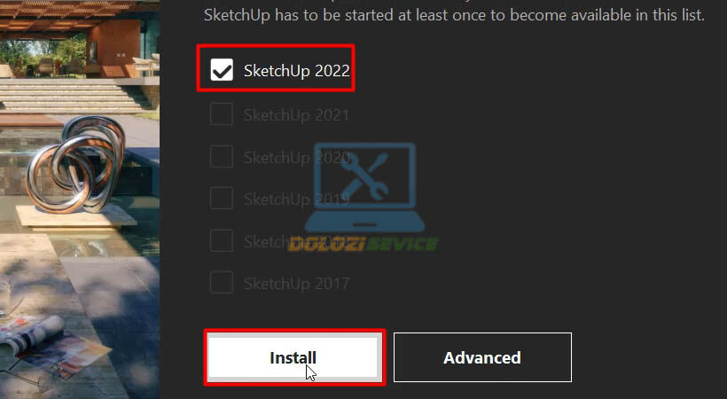 Hướng Dẫn Cài Đặt Vray For Sketchup 2022 và Tải Phần Mềm Miễn Phí 6 Chọn Install