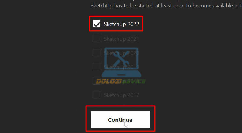 Hướng Dẫn Cài Đặt Vray For Sketchup 2022 và Tải Phần Mềm Miễn Phí 7 Chọn Continue